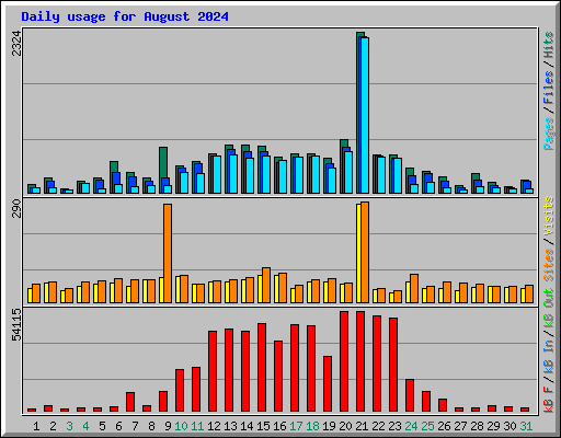 Daily usage for August 2024