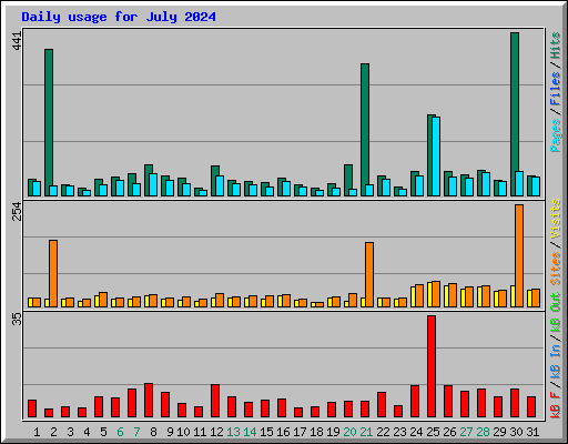 Daily usage for July 2024