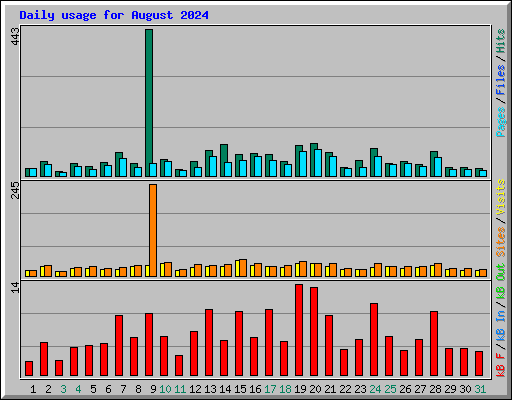 Daily usage for August 2024