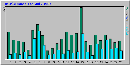 Hourly usage for July 2024