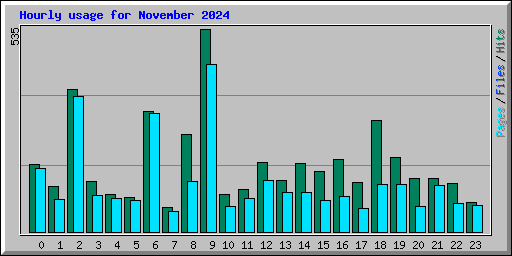 Hourly usage for November 2024